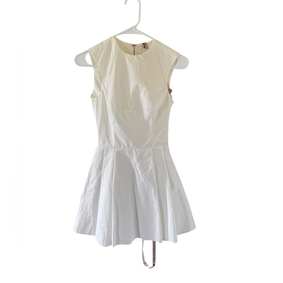 House of CB NEW CLARETTA White Pleated Cotton Mini Dress - Picture 4 of 10